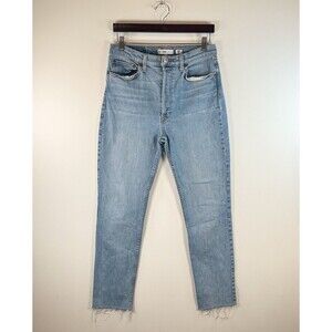 RE/DONE Originals Womens Jeans Blue Denim High Rise Tapered Medium Wash Size 32